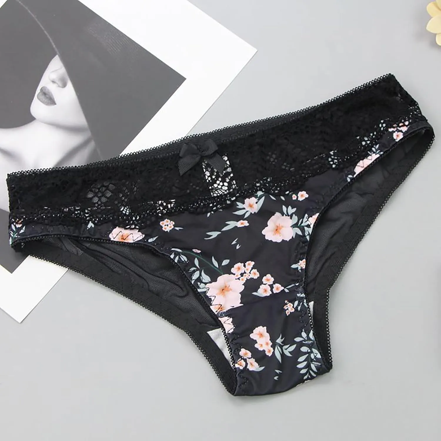 2 Piece Lingeries for Women Sexy Bralette and Panty Sets Floral Lace Push Up Bra Naughty Underwire Boudoir Outfits
