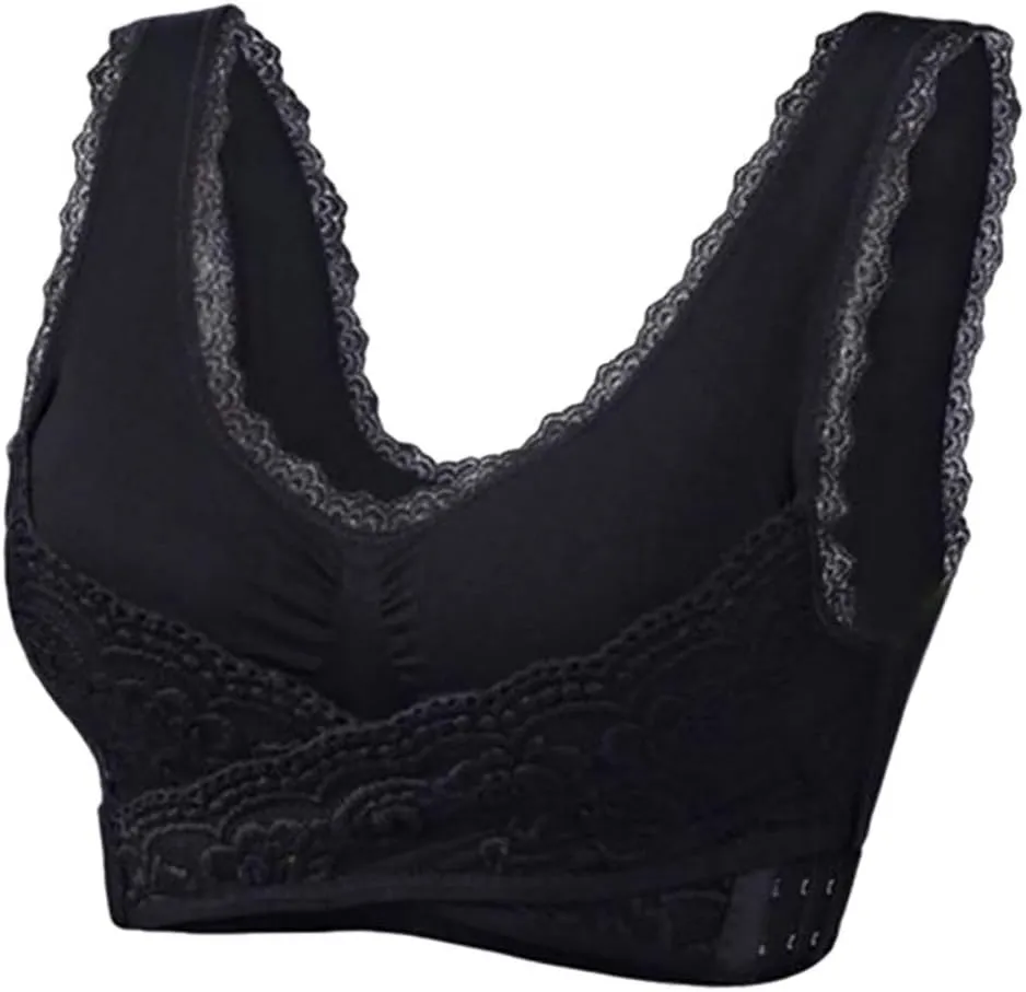 3 Pack Kendally Bra, Kendally Comfy Corset Bra Front Cross Side Buckle Lace Bras Wireless Push Up Slim and Shape Bra