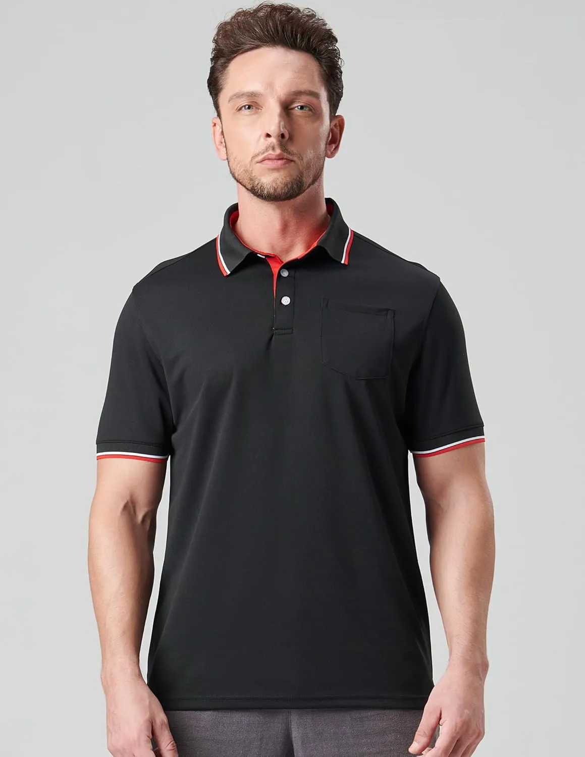 3-Pack Mens Golf Shirt Performance Sport Short Sleeve Moisture Wicking Dry Fit Golf Polo Active Shirts for Men
