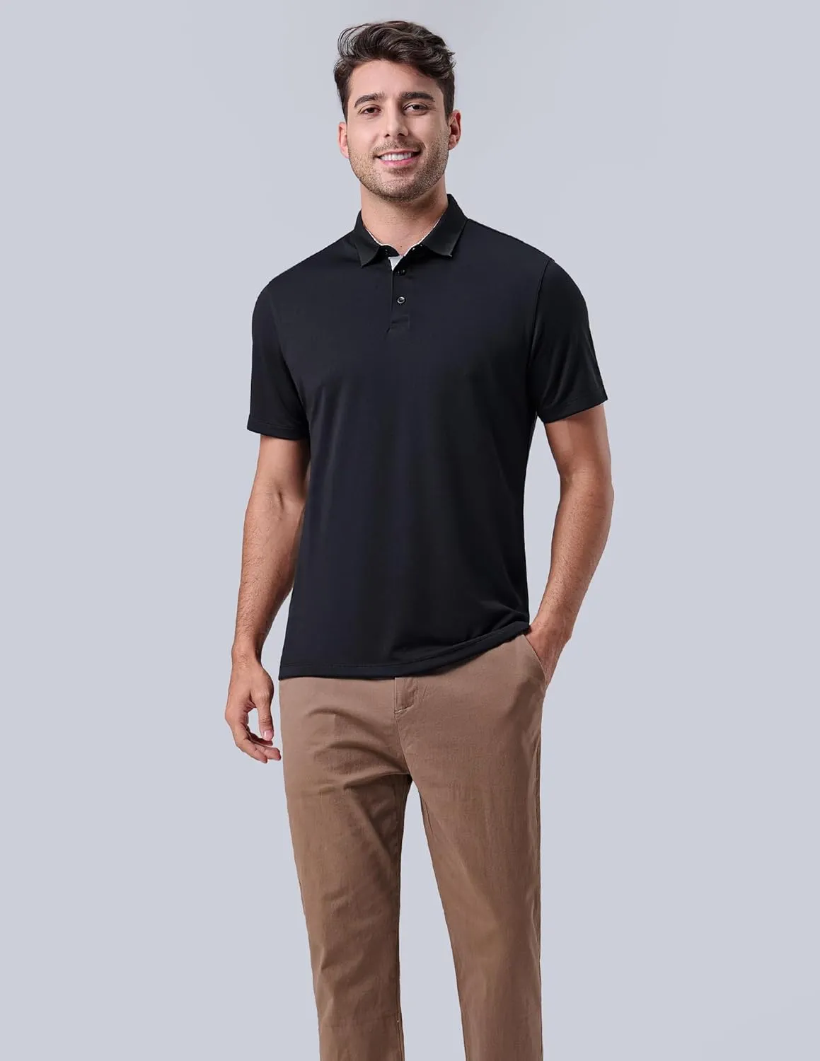 3-Pack Mens Golf Shirt Performance Sport Short Sleeve Moisture Wicking Dry Fit Golf Polo Active Shirts for Men