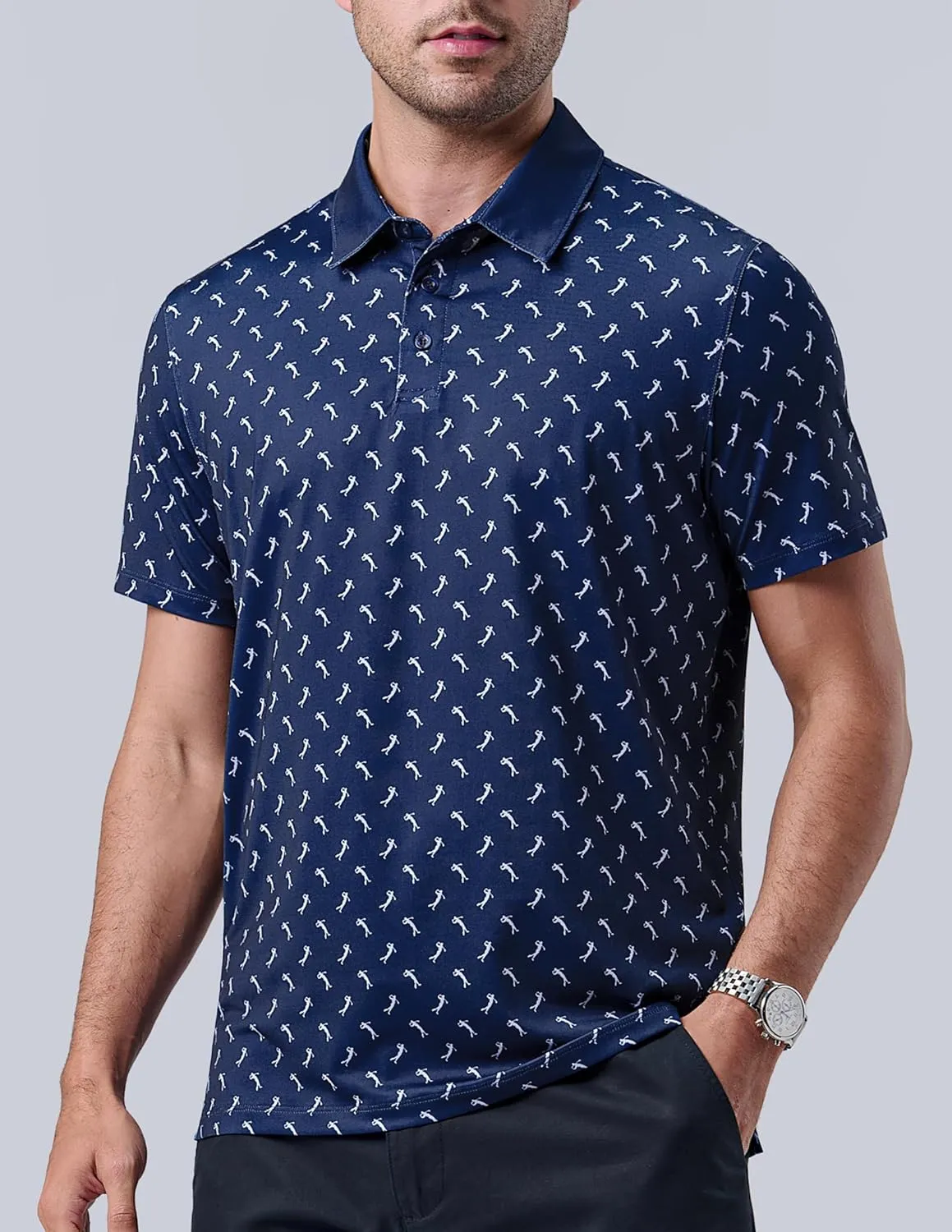 3-Pack Mens Golf Shirt Performance Sport Short Sleeve Moisture Wicking Dry Fit Golf Polo Active Shirts for Men