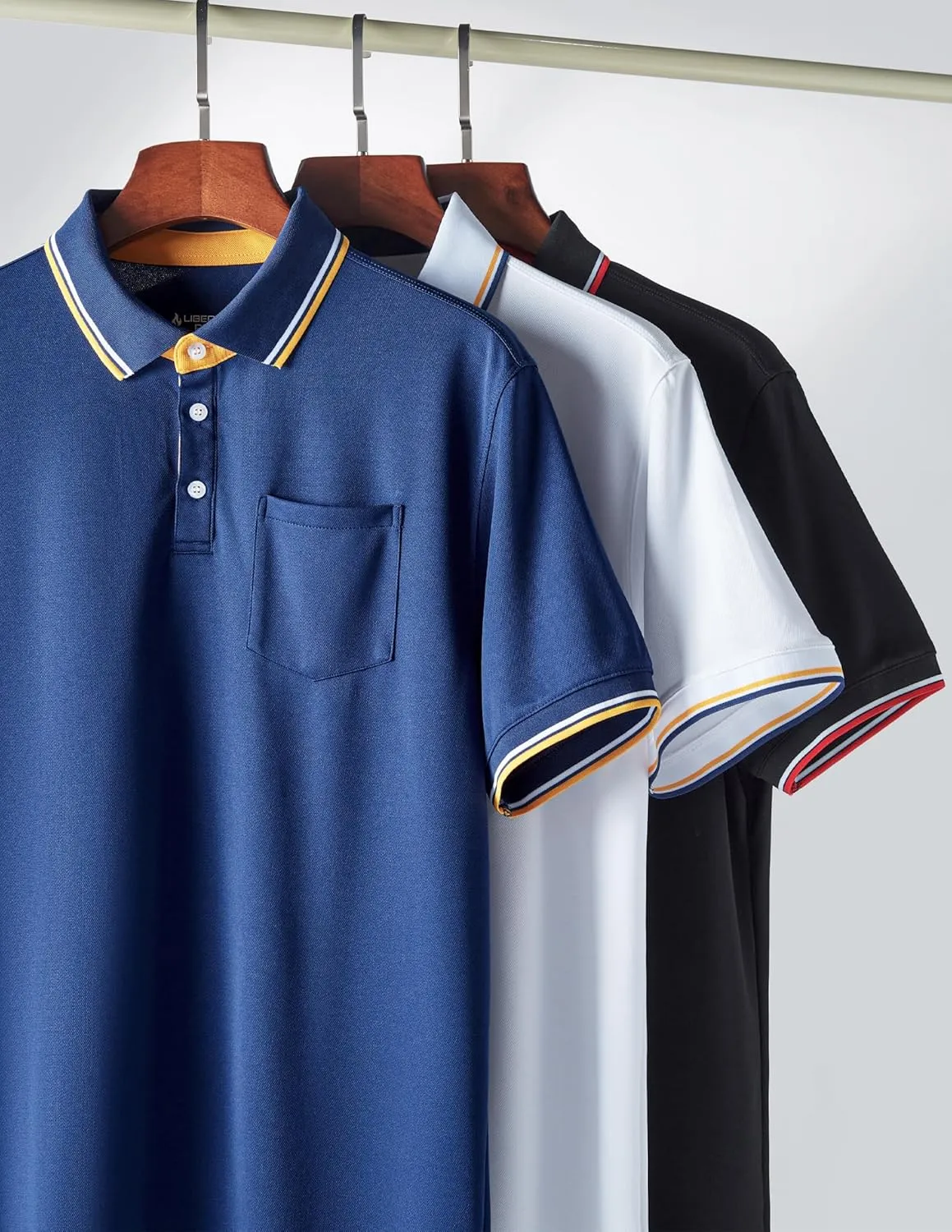 3-Pack Mens Golf Shirt Performance Sport Short Sleeve Moisture Wicking Dry Fit Golf Polo Active Shirts for Men