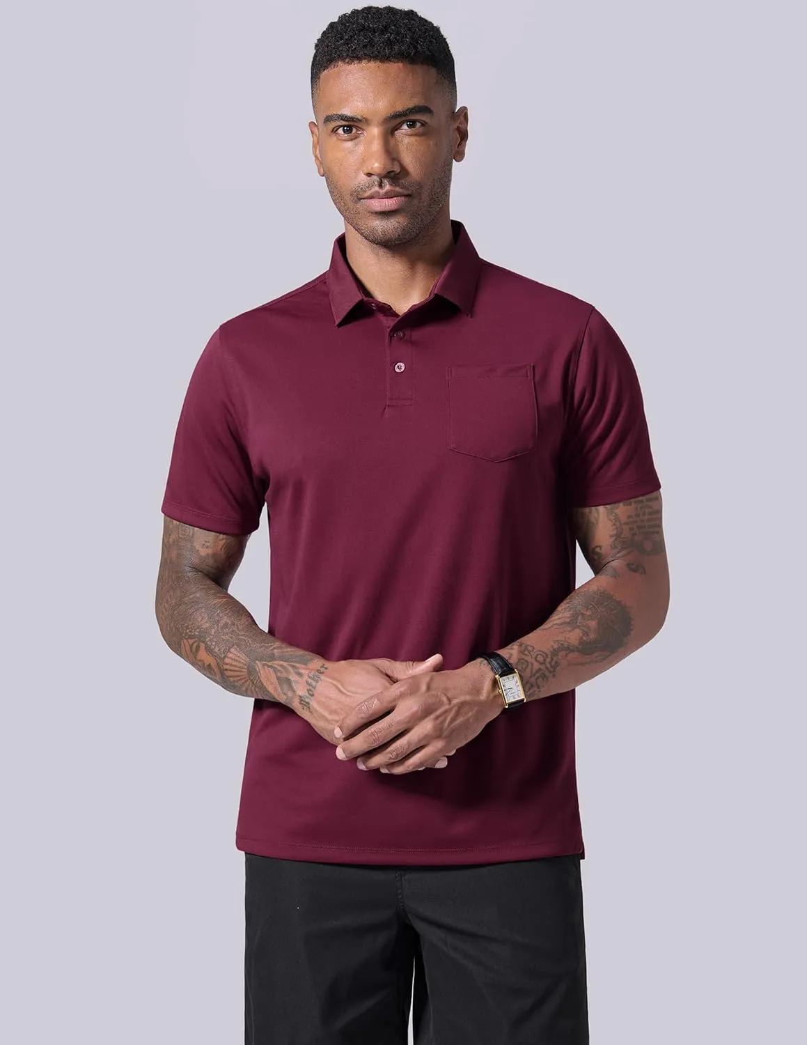 3-Pack Mens Golf Shirt Performance Sport Short Sleeve Moisture Wicking Dry Fit Golf Polo Active Shirts for Men