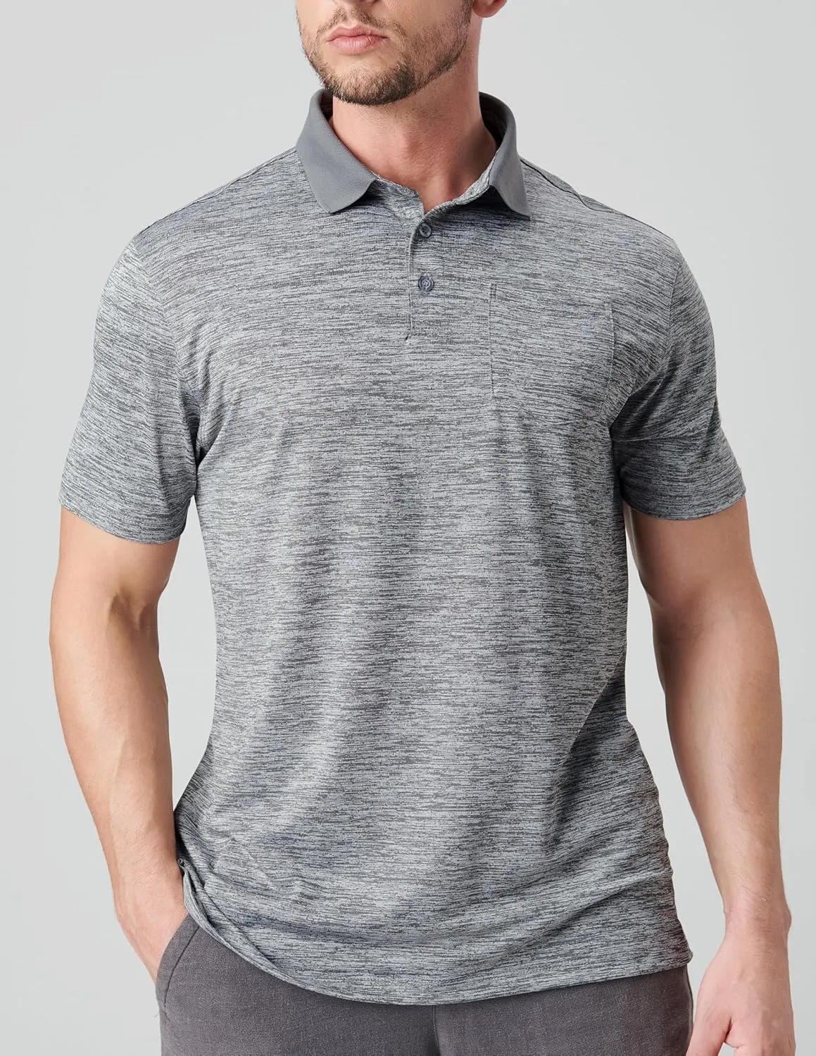 3-Pack Mens Golf Shirt Performance Sport Short Sleeve Moisture Wicking Dry Fit Golf Polo Active Shirts for Men