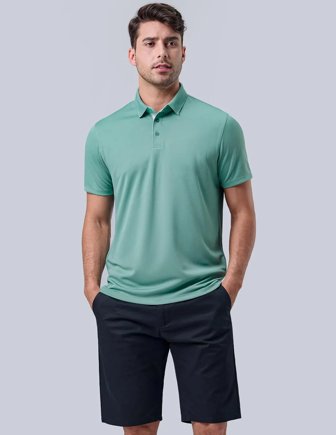 3-Pack Mens Golf Shirt Performance Sport Short Sleeve Moisture Wicking Dry Fit Golf Polo Active Shirts for Men