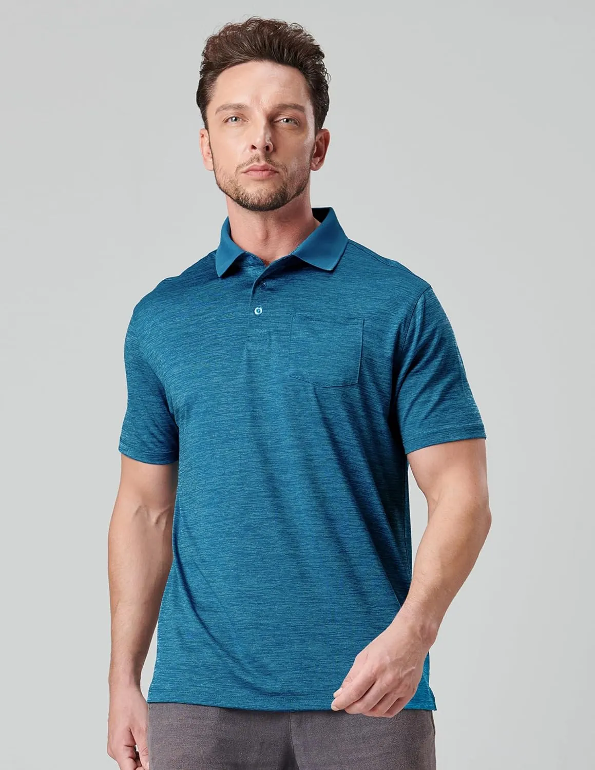 3-Pack Mens Golf Shirt Performance Sport Short Sleeve Moisture Wicking Dry Fit Golf Polo Active Shirts for Men
