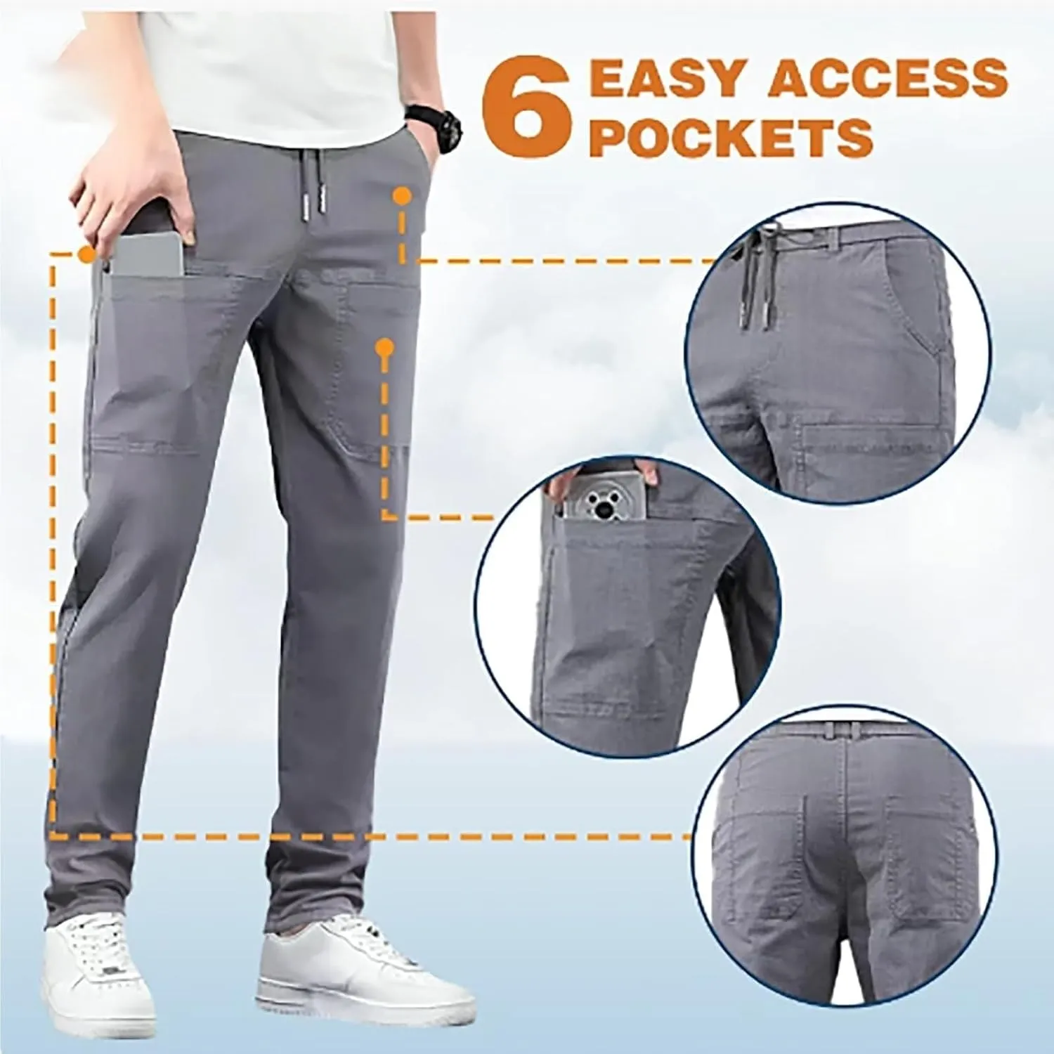 Acegents Cargo Pants, Acegents Multipants - High Stretch Multi-Pocket Mens Cargo Pants, Stretch Pants