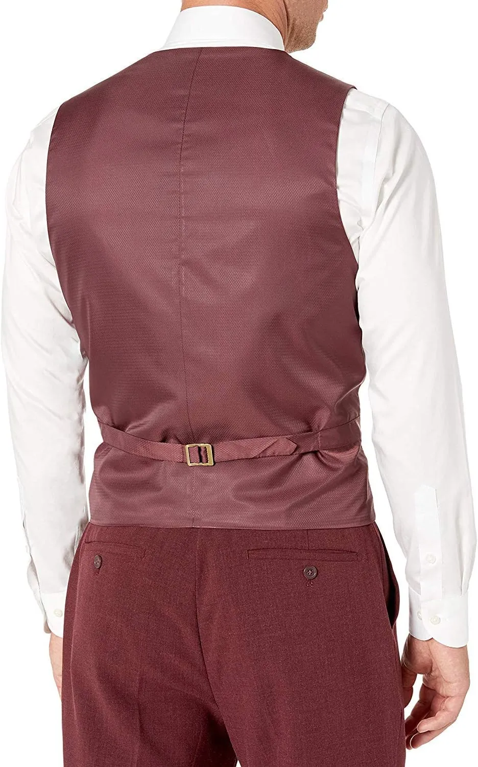Adam Baker Men's Single Breasted Stretch Slim Fit Stretch 2-Button Vested Suit Set - Colors