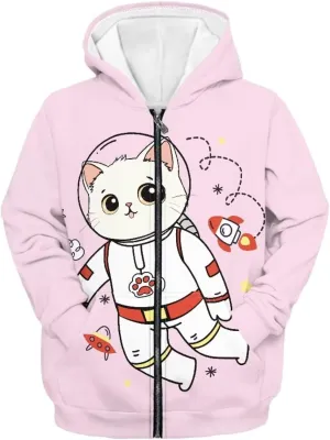 AFPANQZ Unisex Kids Zipper Up Hoodies Long-Sleeve Hoodie Sweatshirts Activewear Full Zipper Hoodies Thin Coat S-XL