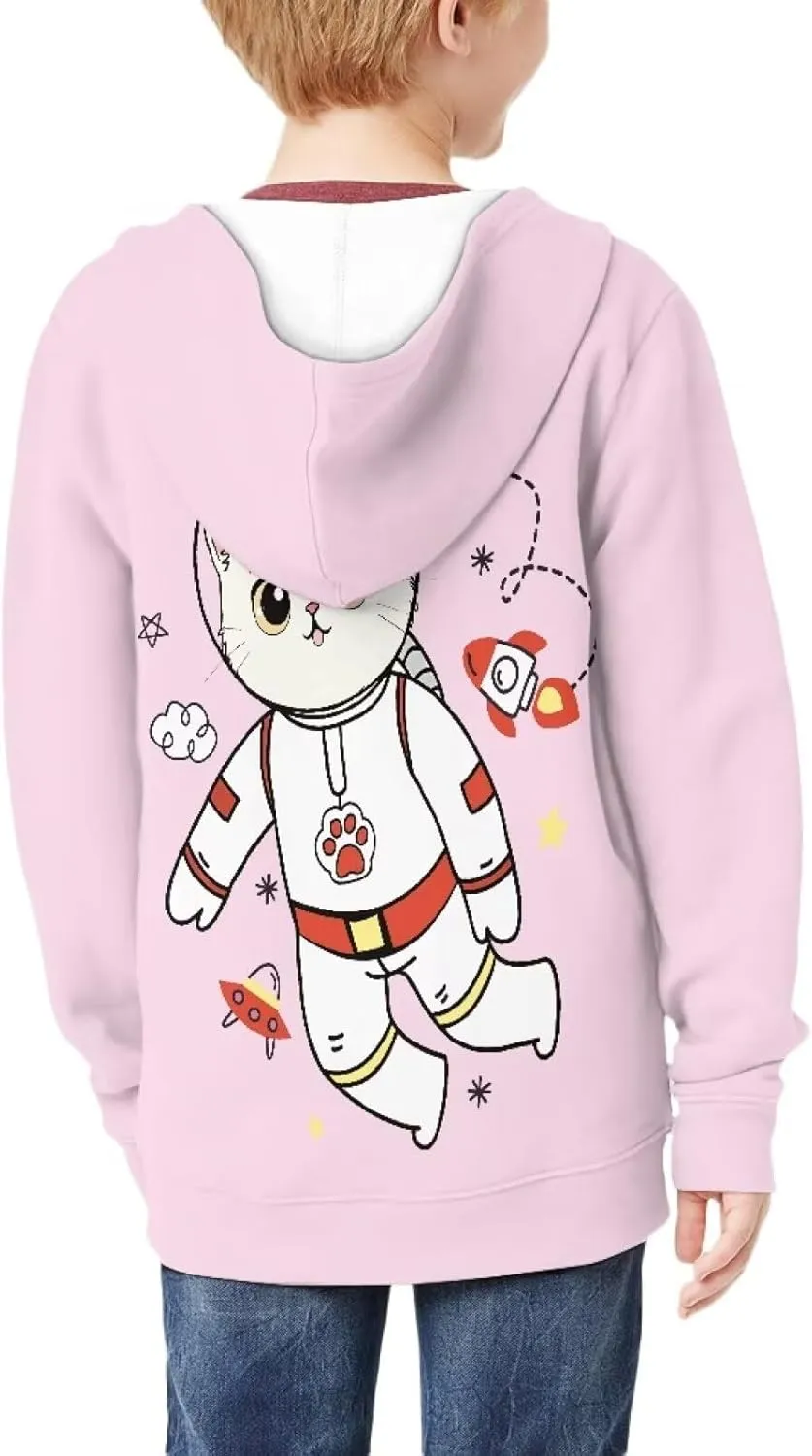 AFPANQZ Unisex Kids Zipper Up Hoodies Long-Sleeve Hoodie Sweatshirts Activewear Full Zipper Hoodies Thin Coat S-XL