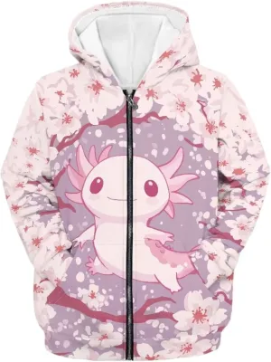 AFPANQZ Unisex Kids Zipper Up Hoodies Long-Sleeve Hoodie Sweatshirts Activewear Full Zipper Hoodies Thin Coat S-XL