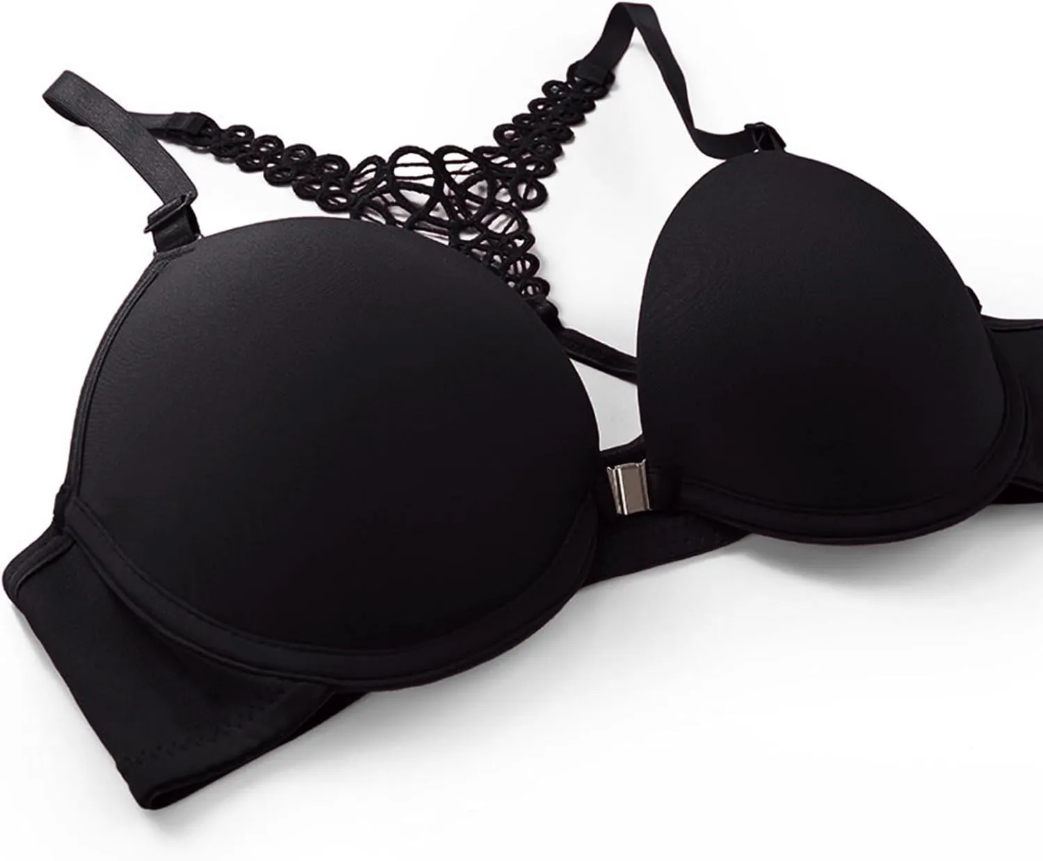 Akklian Sexy Lingerie for Women Lace Matching Bra and Panty Sets Push Up Gathered Underwire Bralette 2 Piece Lingerie Set