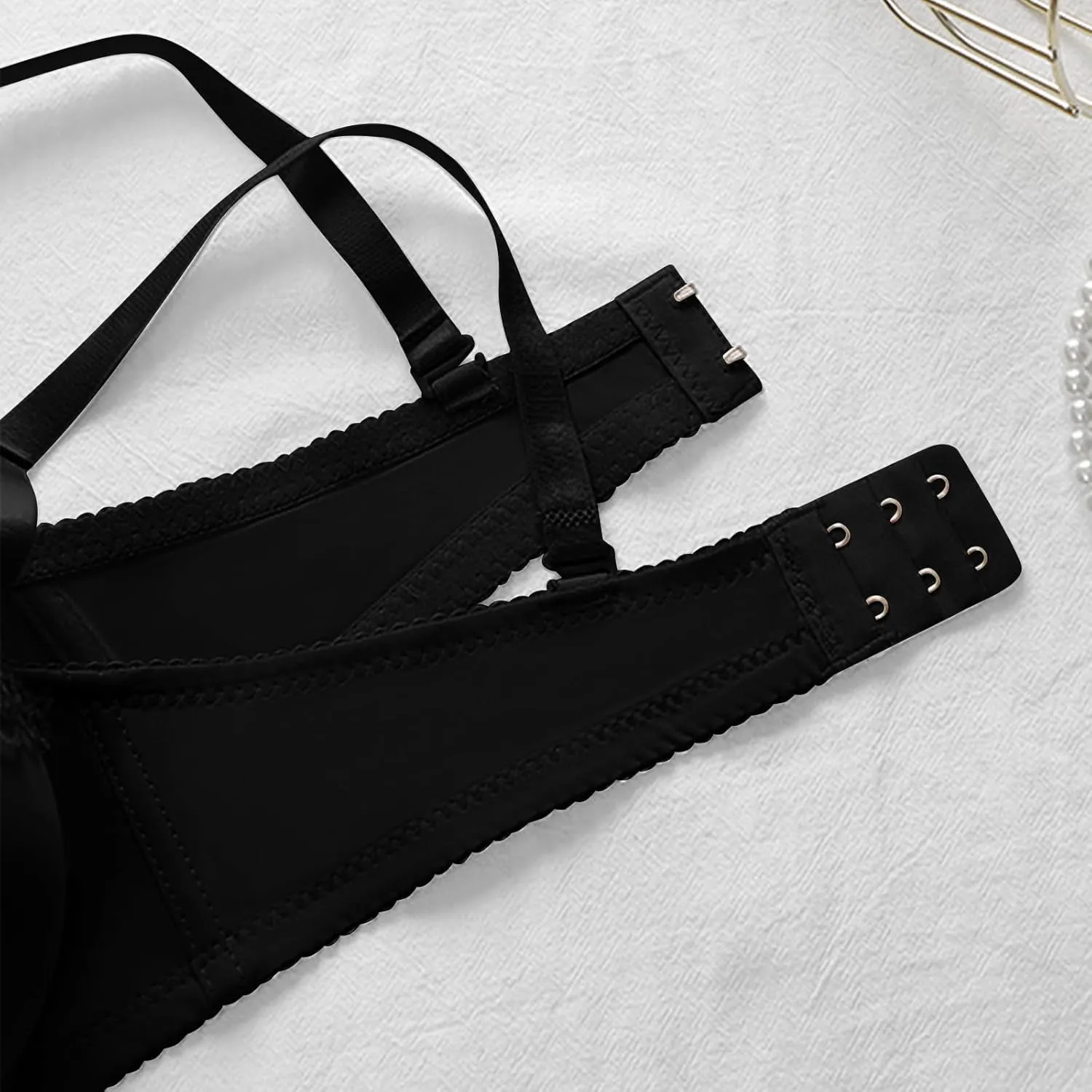 Akklian Sexy Lingerie for Women Lace Matching Bra and Panty Sets Push Up Gathered Underwire Bralette 2 Piece Lingerie Set