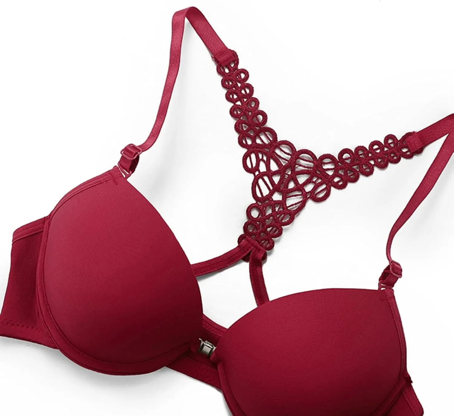 Akklian Sexy Lingerie for Women Lace Matching Bra and Panty Sets Push Up Gathered Underwire Bralette 2 Piece Lingerie Set