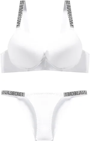 Akklian Women's Padded Bra and Panty Set Full Coverage Push Up Underwire Daily Bralettes for Women with Support Underwear Set