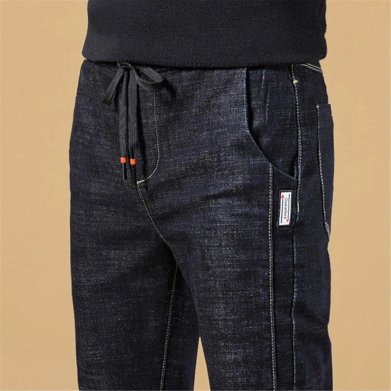 Andongnywell Men Stretch Skinny Jeans Slim Fit Stretch Straight Leg Fashion Denim Pants with Zip Trousers