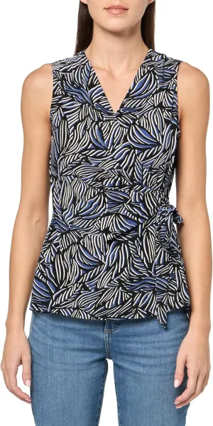 Anne Klein Women's Printed Ity Sleeveless Wrap Top