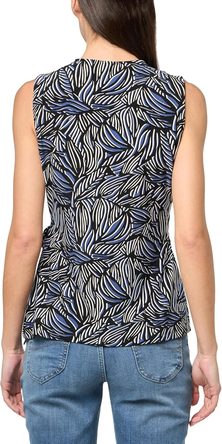 Anne Klein Women's Printed Ity Sleeveless Wrap Top