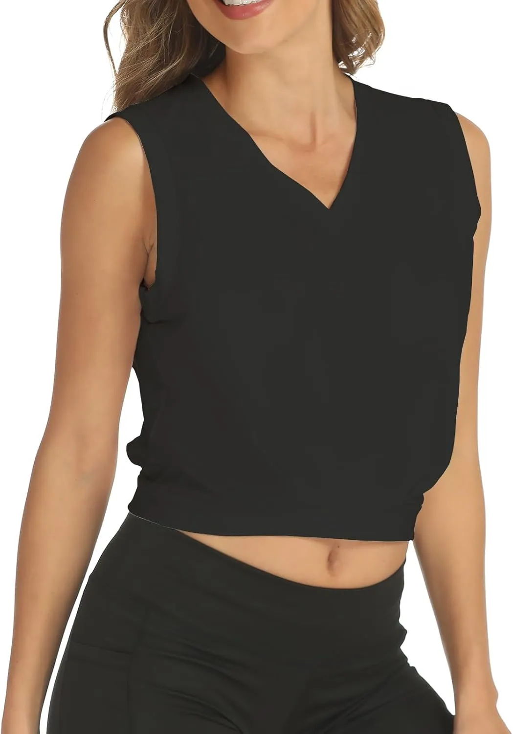 ARRIVE GUIDE Crop Tops Athletic Shirts for Women Yoga Top Running Gym Workout Tank Shirt