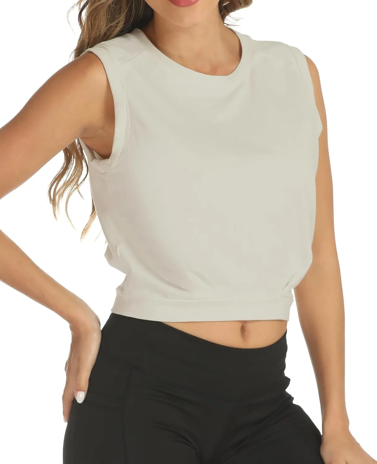 ARRIVE GUIDE Crop Tops Athletic Shirts for Women Yoga Top Running Gym Workout Tank Shirt