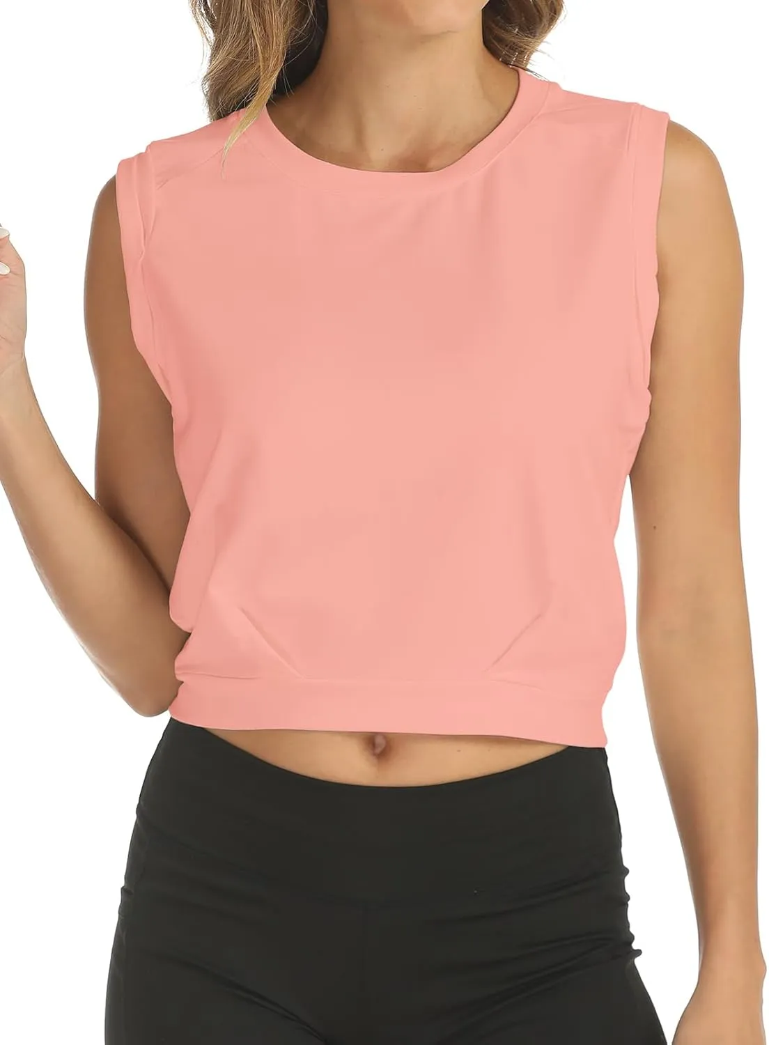 ARRIVE GUIDE Crop Tops Athletic Shirts for Women Yoga Top Running Gym Workout Tank Shirt