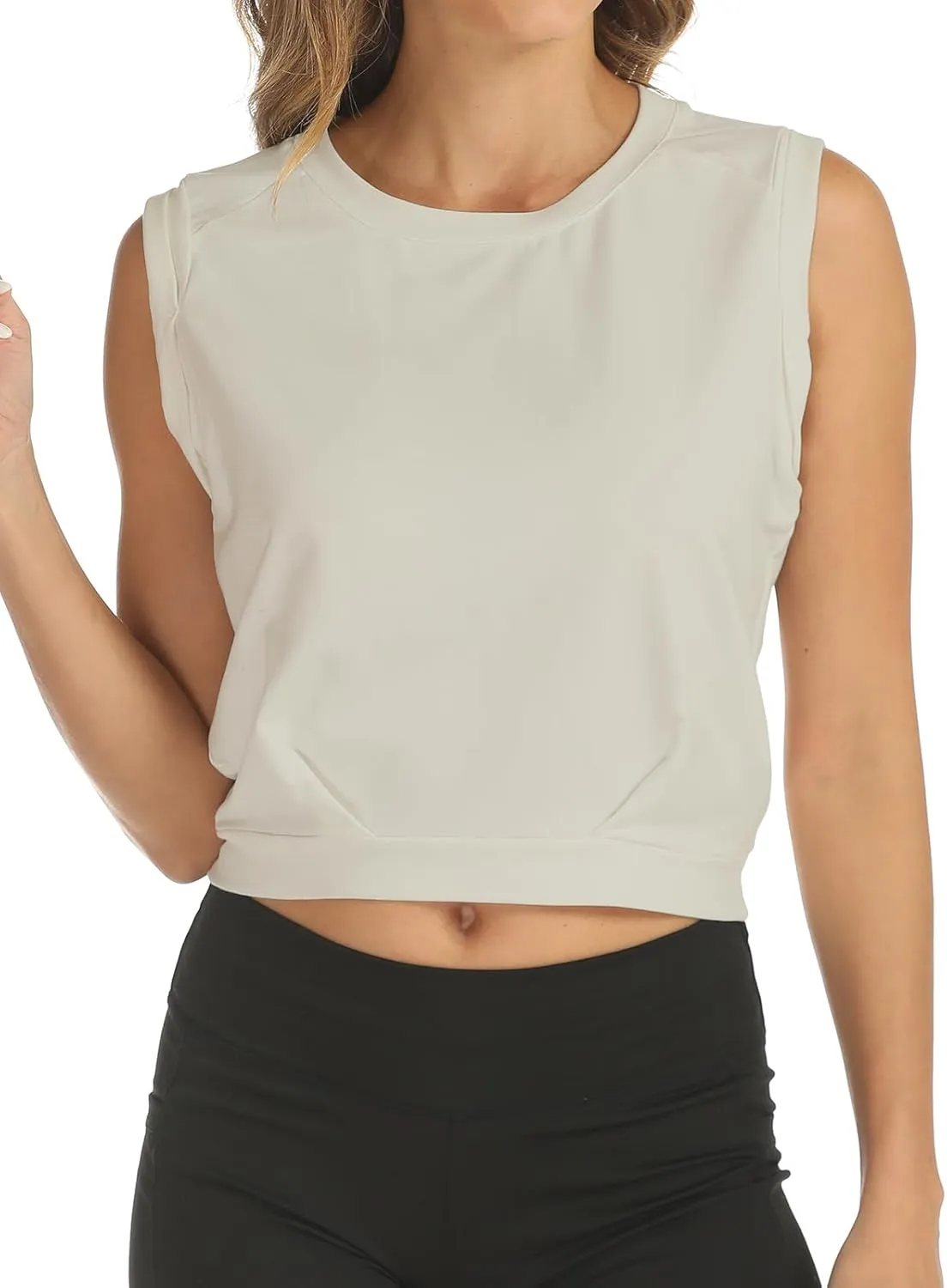 ARRIVE GUIDE Crop Tops Athletic Shirts for Women Yoga Top Running Gym Workout Tank Shirt