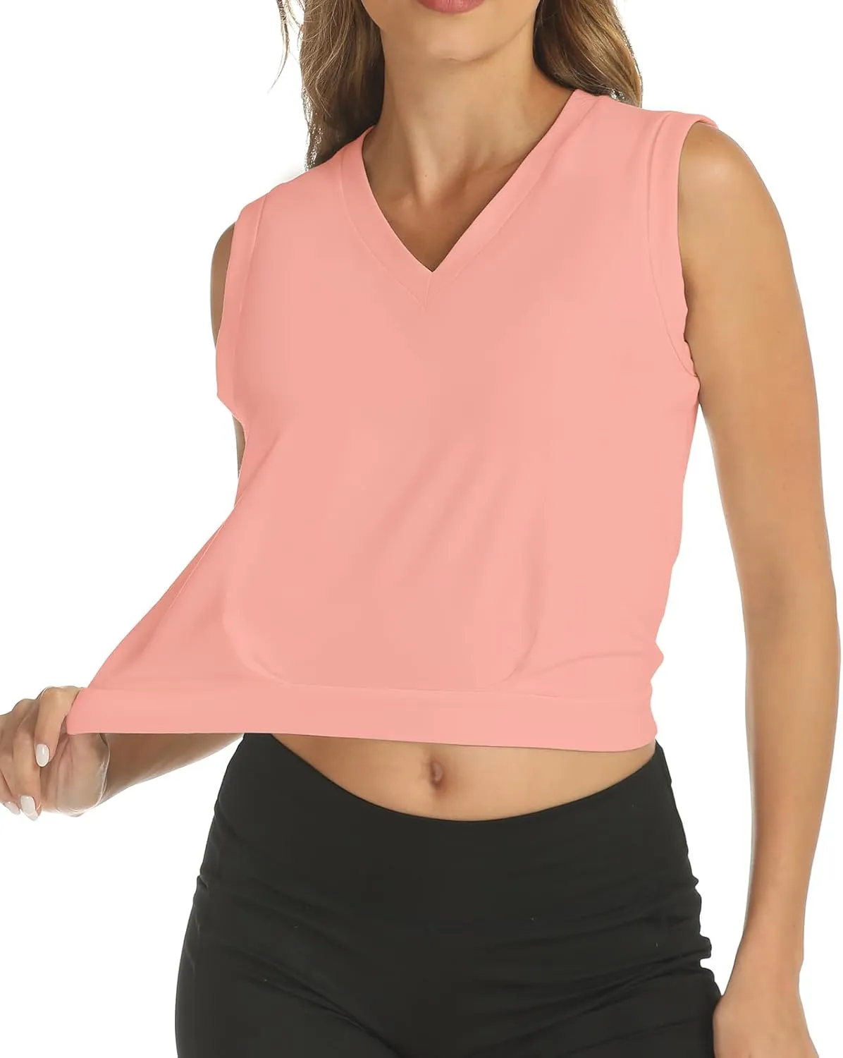 ARRIVE GUIDE Crop Tops Athletic Shirts for Women Yoga Top Running Gym Workout Tank Shirt