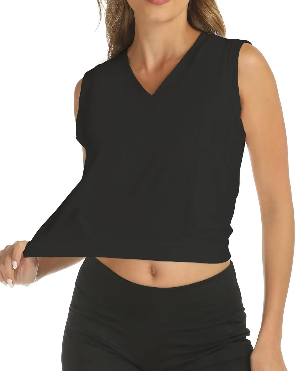 ARRIVE GUIDE Crop Tops Athletic Shirts for Women Yoga Top Running Gym Workout Tank Shirt