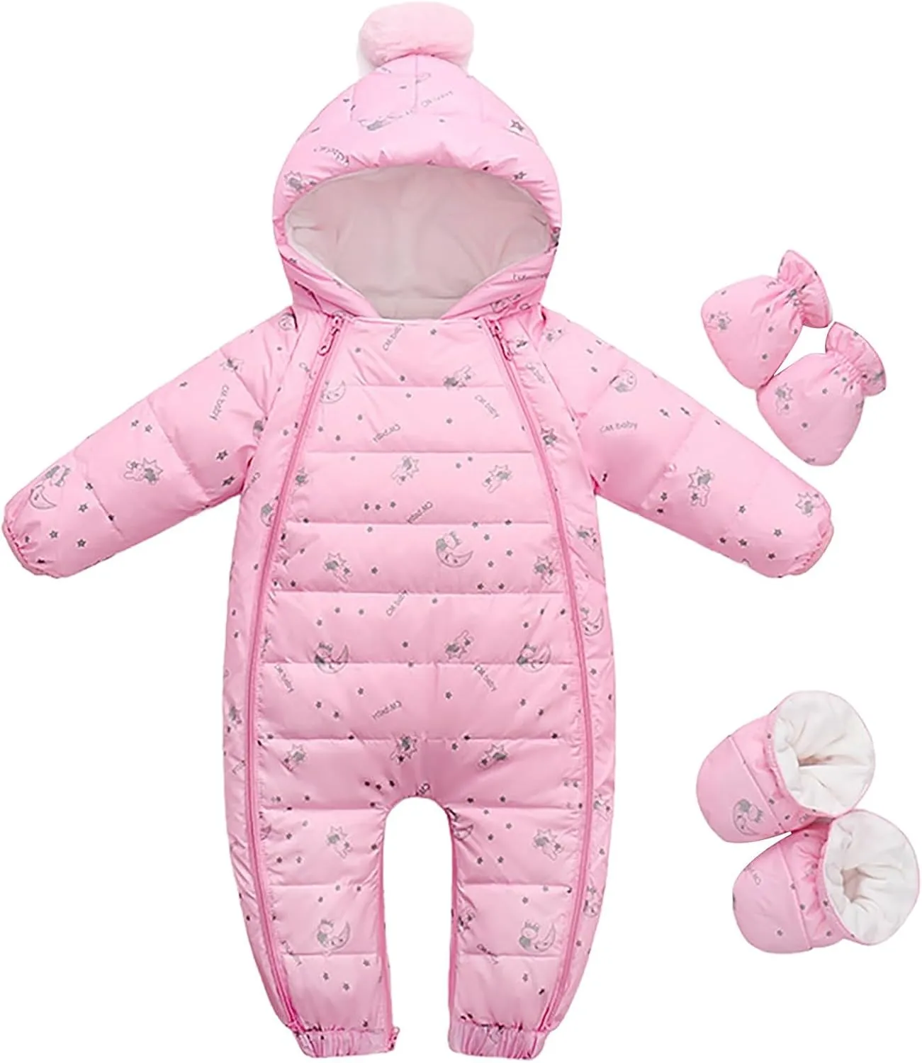 Baby Down Jacket Infant Boy Girl Winter Warm Snowsuit Outwear Newborn Hooded Footed Romper Jumpsuit Snowsuit