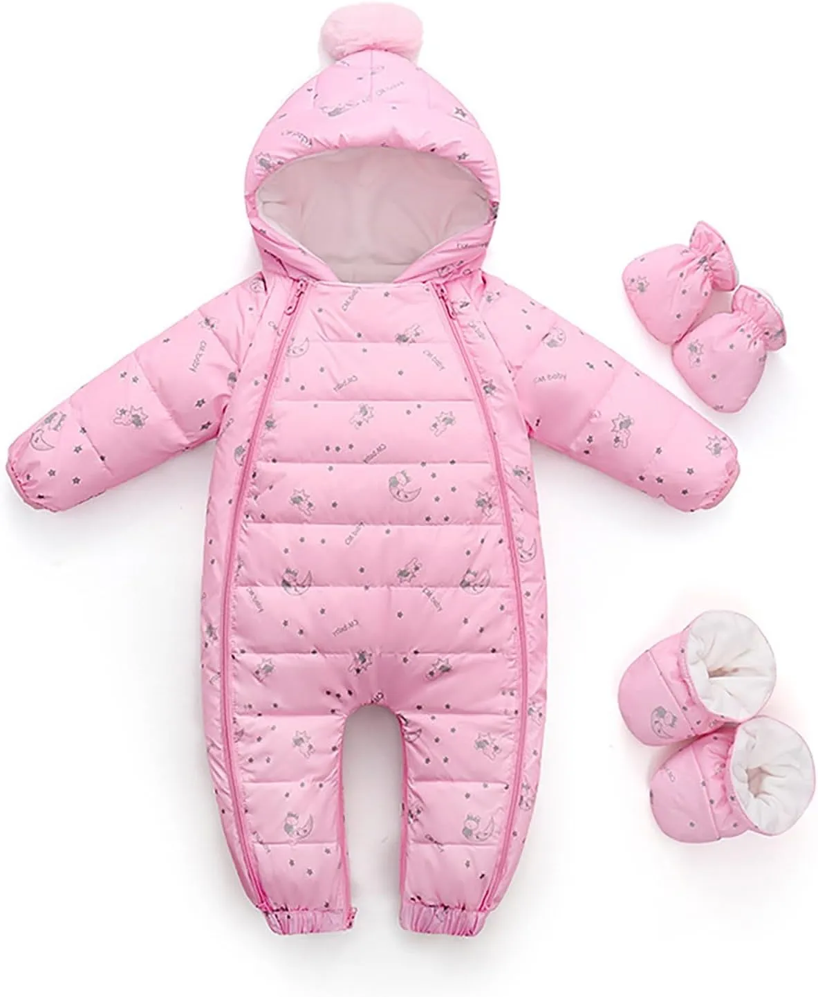 Baby Down Jacket Infant Boy Girl Winter Warm Snowsuit Outwear Newborn Hooded Footed Romper Jumpsuit Snowsuit