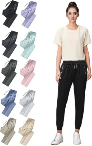 Beeswan Pants for Women Over 50, Women's Ultra Stretch Pants Stretch Active Straight Leg Casual Athletic Trousers