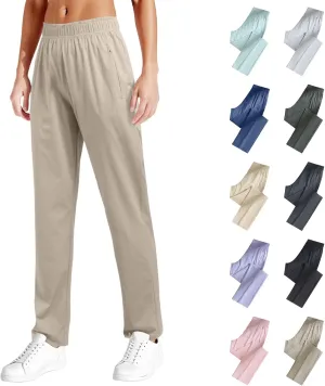 Beeswan Pants for Women Over 50,Stretch Active - Women's Ultra Stretch Quick Drying Breathable Straight Leg Pants