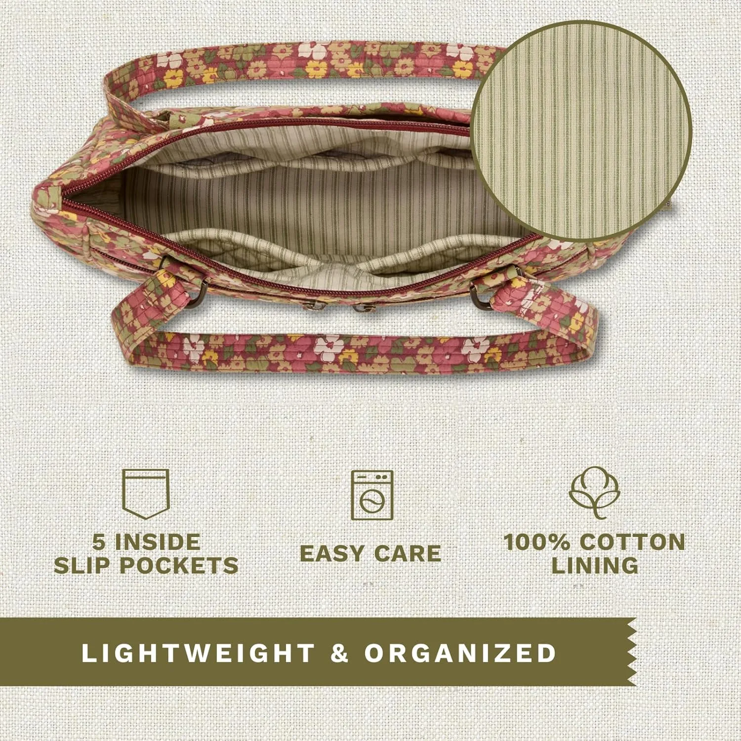 Bella Taylor Everyday Tote | Lightweight Quilted Fabric Handbags for Women