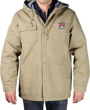 Ben Davis 385 Hooded Jacket, Front Snap (Khaki, 3XL)