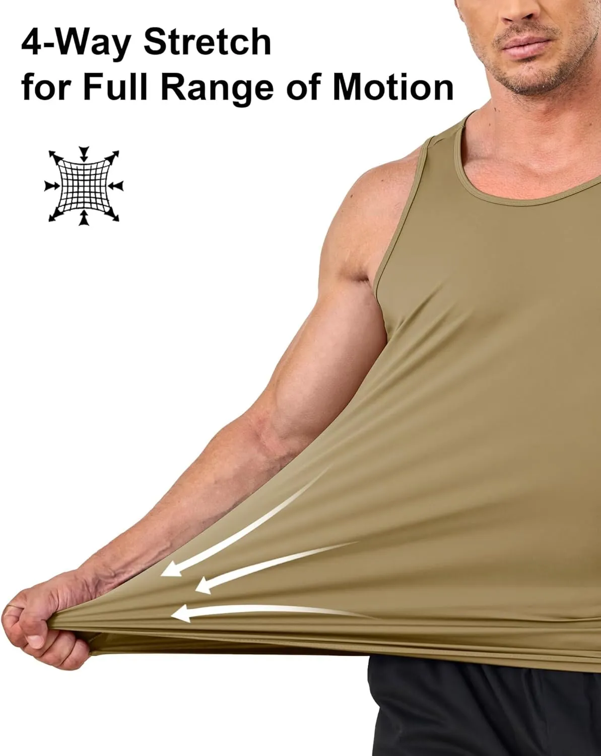 Boladeci Men's Tank Top Workout Athletic Quick Dry Lightweight Summer Beach Gym UPF 50  Sun Protection Sleeveless Shirts