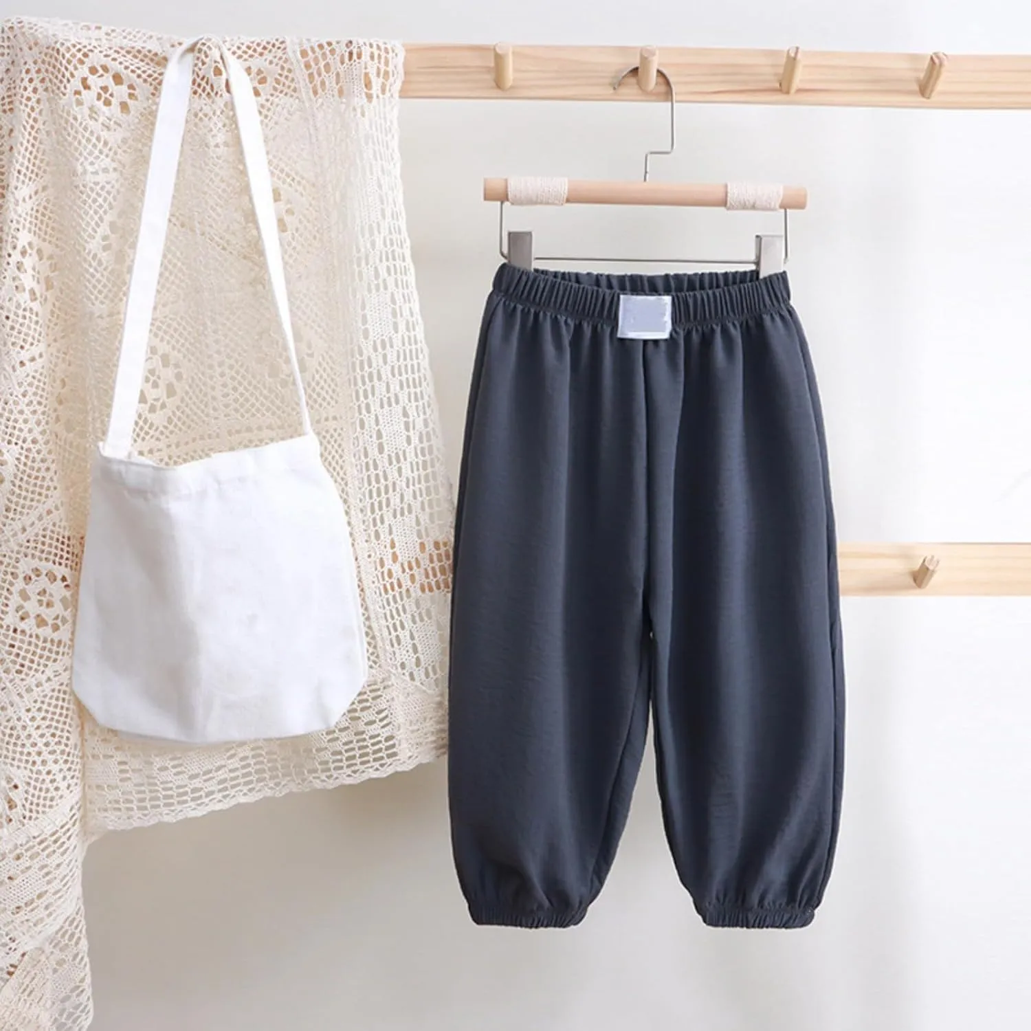 Boys Girls Baggy Sweatpants for Kids Wide Leg Pants Harem Pants Elastic Waist Joggers Cotton Trousers Summer Clothes