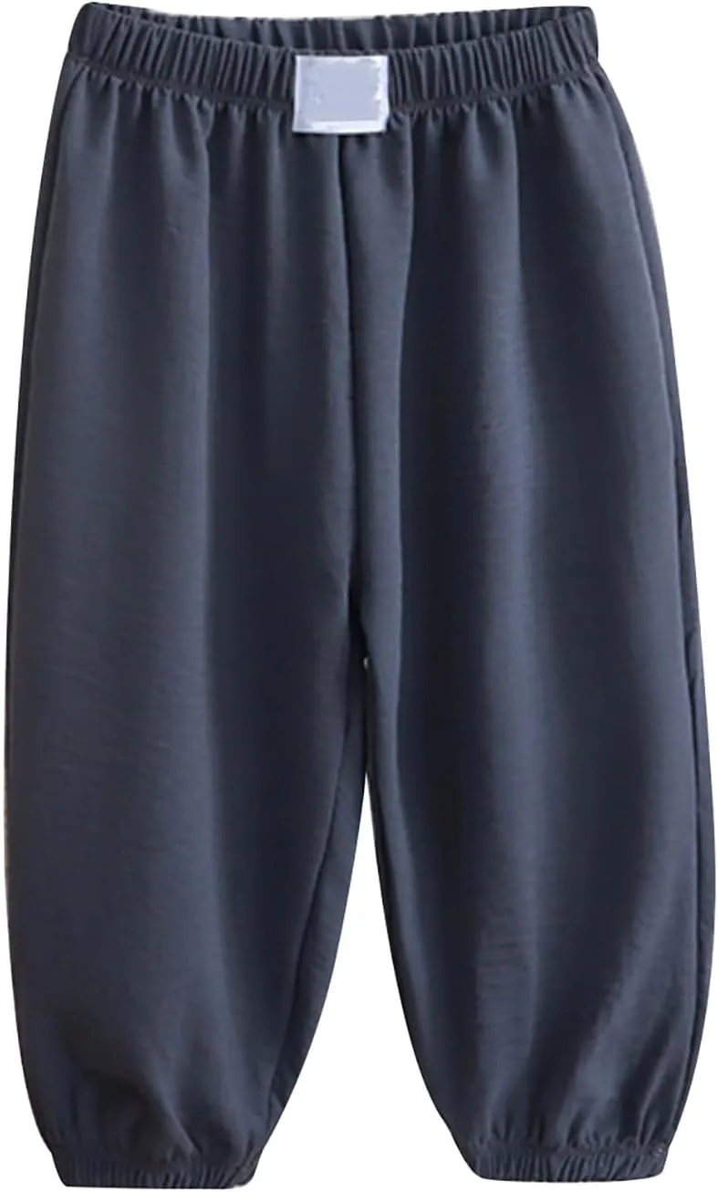 Boys Girls Baggy Sweatpants for Kids Wide Leg Pants Harem Pants Elastic Waist Joggers Cotton Trousers Summer Clothes