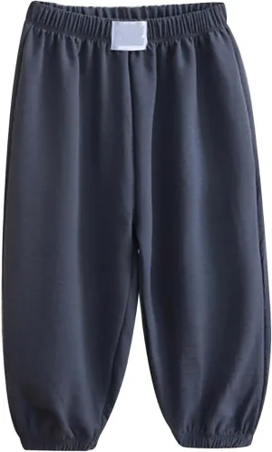 Boys Girls Baggy Sweatpants for Kids Wide Leg Pants Harem Pants Elastic Waist Joggers Cotton Trousers Summer Clothes
