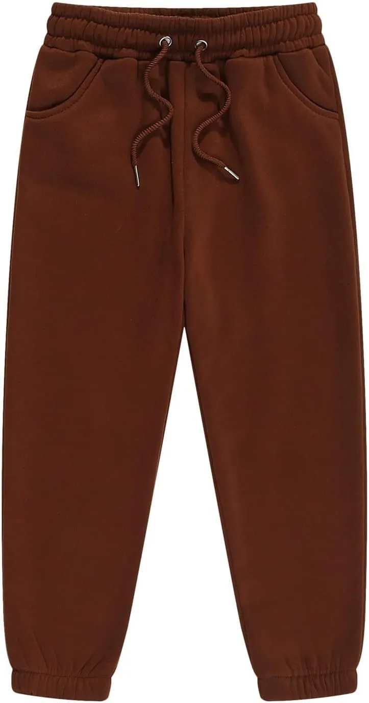 Boys Girls Sweatpants Solid Elastic Waist Baggy Joggers Kids Toddler Active Jogger Pants Cotton Sports Athletic Trousers