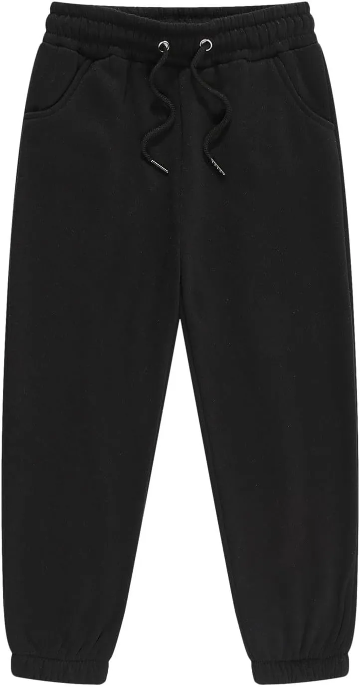 Boys Girls Sweatpants Solid Elastic Waist Baggy Joggers Kids Toddler Active Jogger Pants Cotton Sports Athletic Trousers