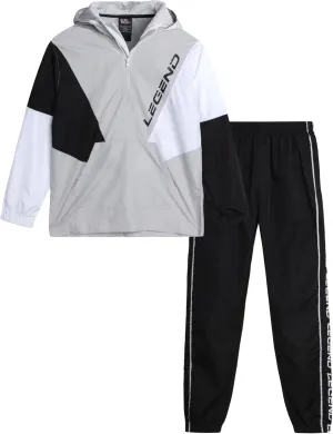 Boys' Tracksuit - 2 Piece Quarter Zip Pullover Windbreaker Jacket and Jogger Pants - Activewear Set for Boys, 8-18