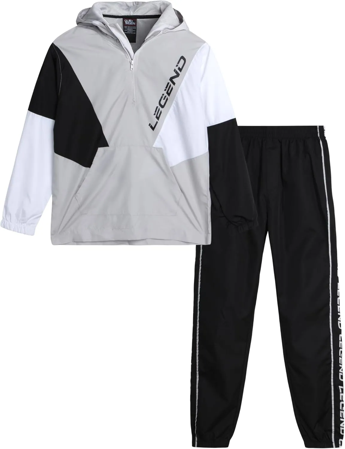 Boys' Tracksuit - 2 Piece Quarter Zip Pullover Windbreaker Jacket and Jogger Pants - Activewear Set for Boys, 8-18