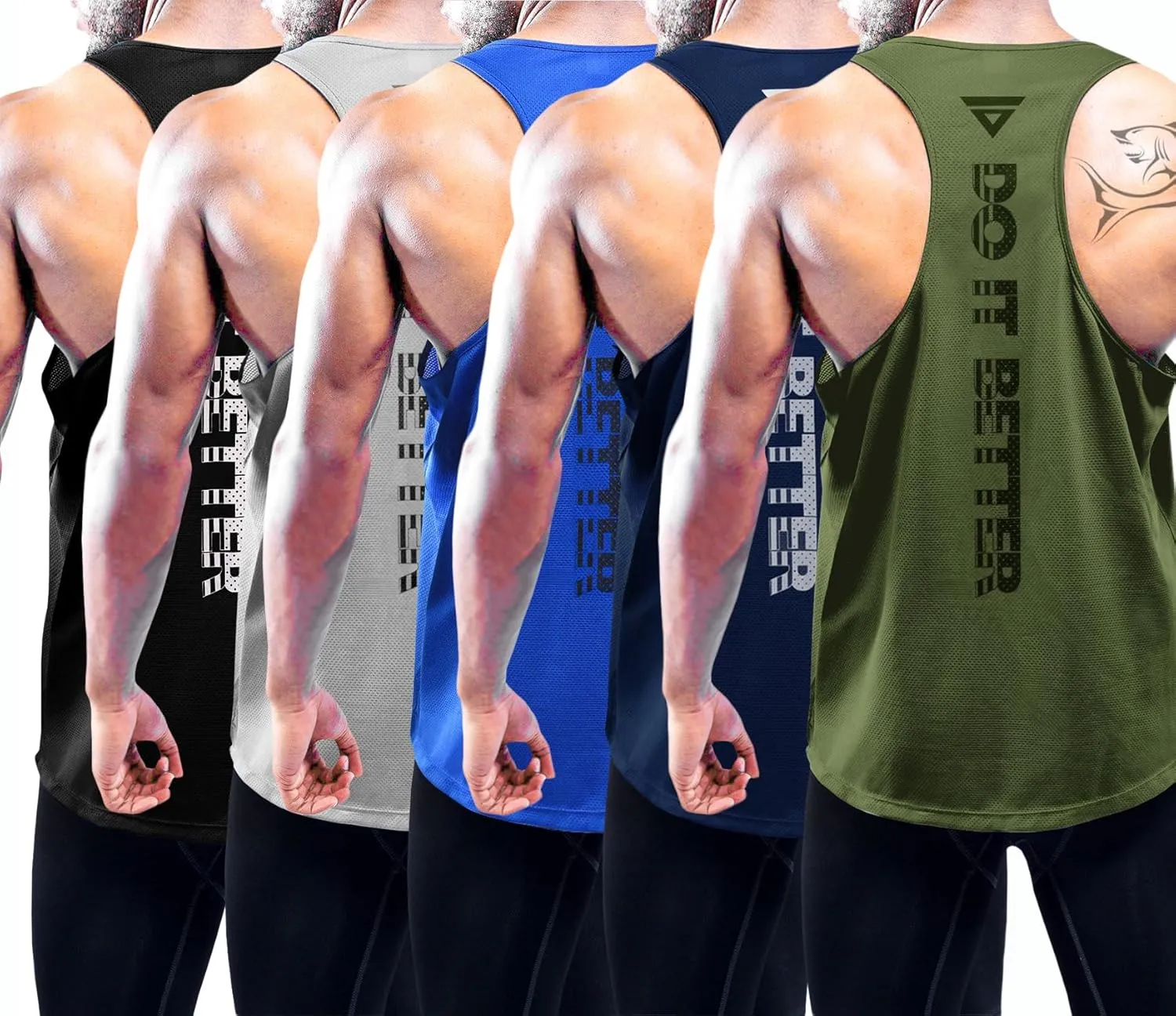 Boyzn Men's 1, 3 or 5 Pack Y-Back Workout Tank Tops, Athletic Muscle Gym Tank Tops, Fitness Bodybuilding Sleeveless T-Shirts