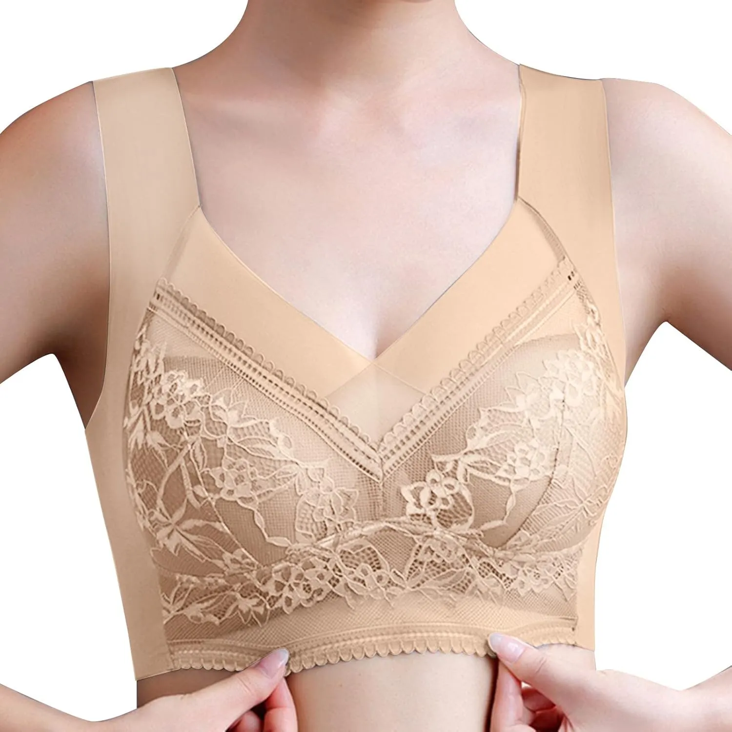 Bra for Women Thin High Plus Size Support Gathering Camisole Bras Push Up Full Coverage Wireless Breathable Comfy Bralettes