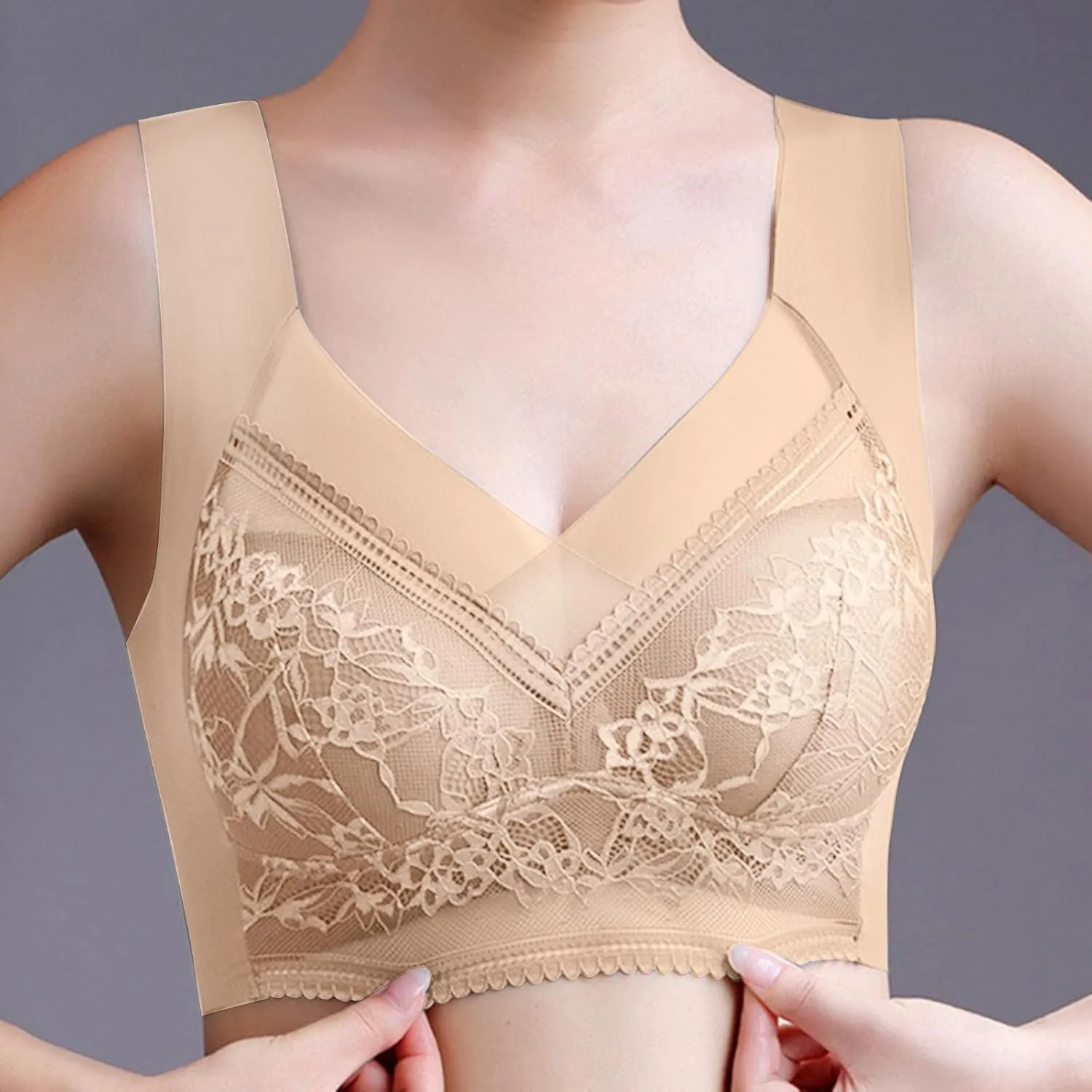 Bra for Women Thin High Plus Size Support Gathering Camisole Bras Push Up Full Coverage Wireless Breathable Comfy Bralettes