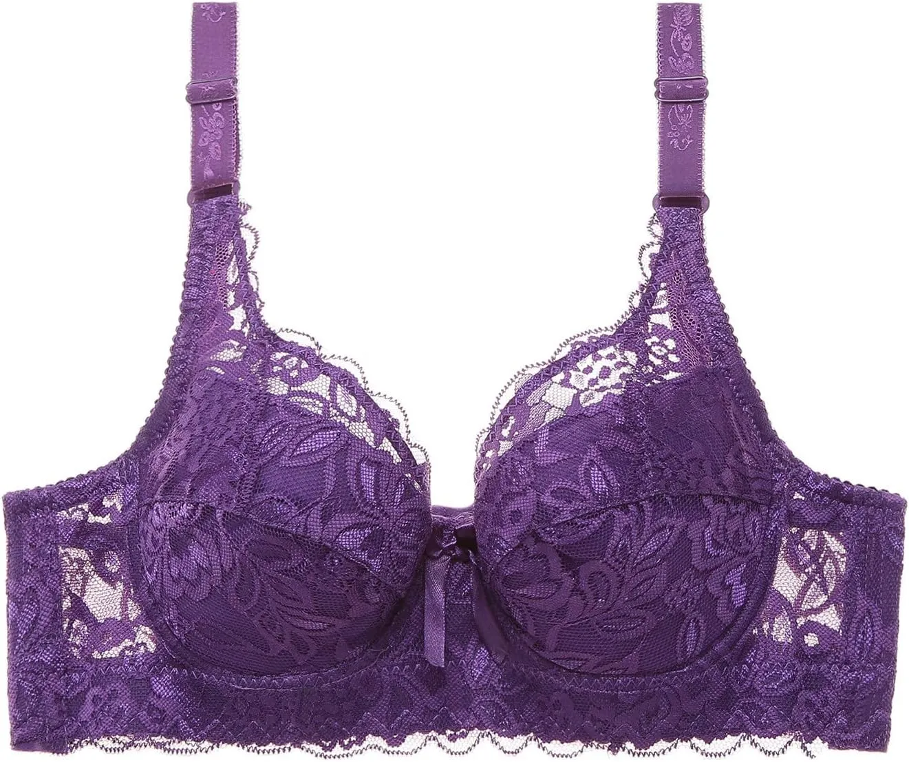 Breathable Lace Bras for Women, Full Coverage No Underwire Everyday Bralettes Comfortable Stretchable Straps Bra