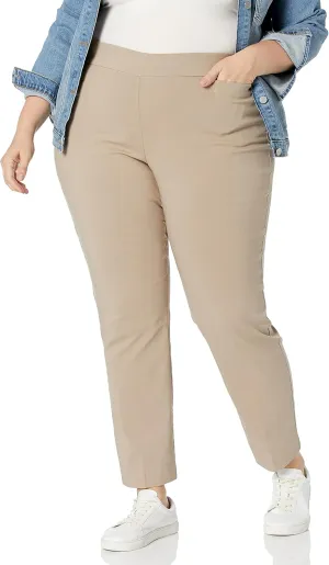 Briggs New York Women's Plus Size Super Stretch Millenium Welt Pocket Pull on Pant