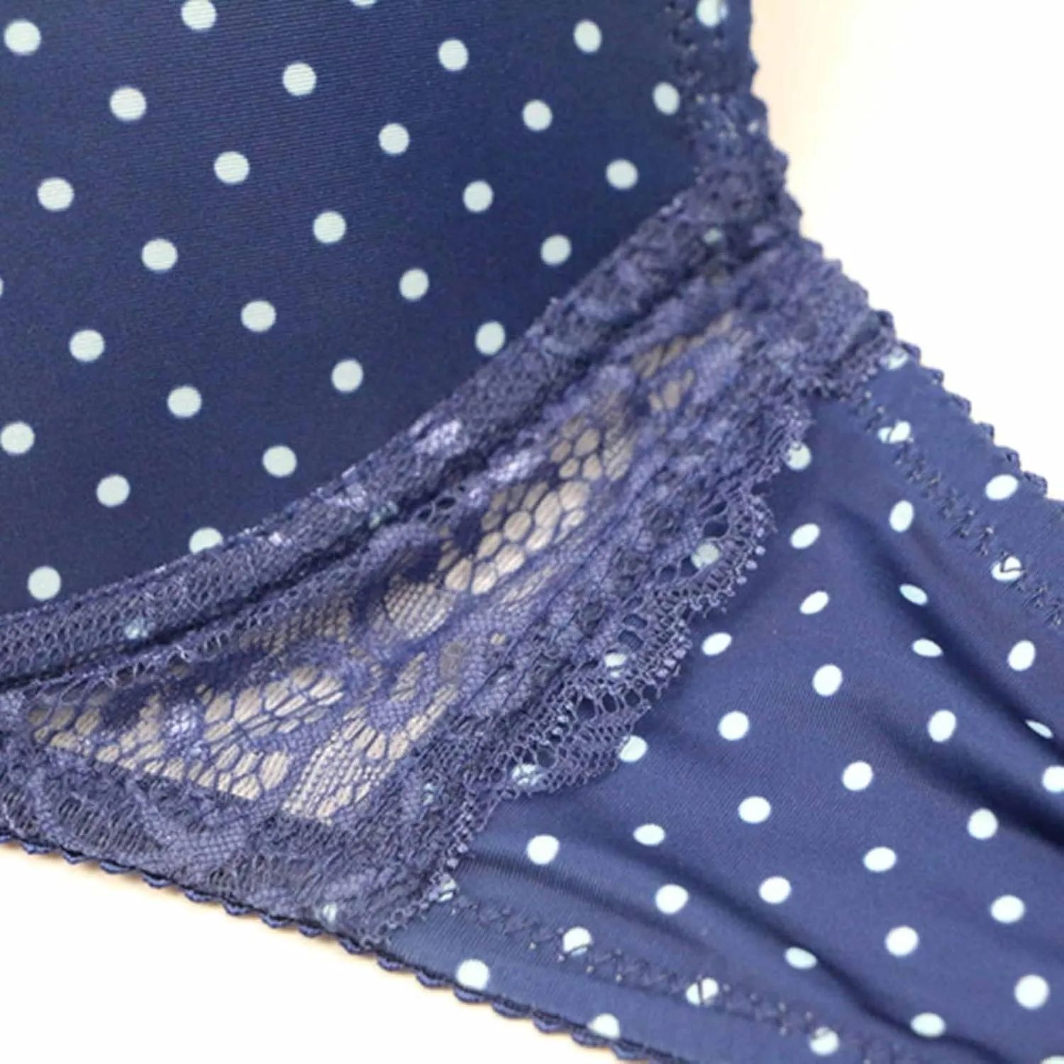 BTDECLAR Women Sexy Lingerie Set Polka Dots Lace Bralette Hipster Underwear Full Coverage Push Up Underwire Bras Panty Set