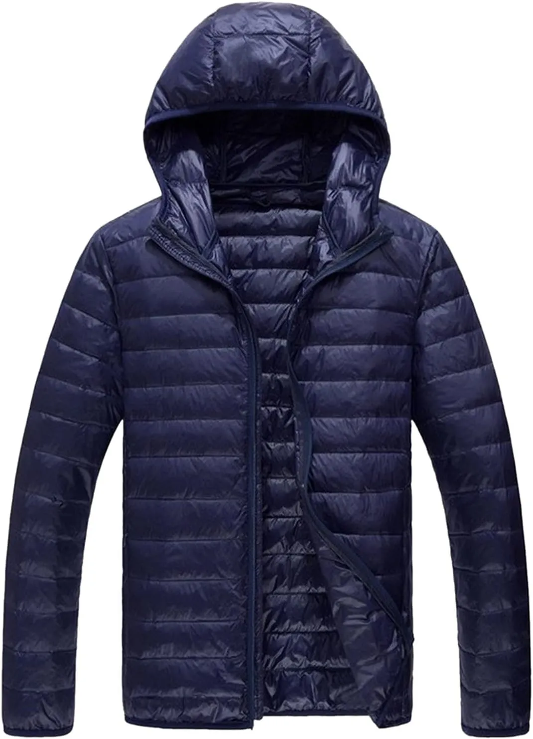 Bubble Jacket For Men With Hood Light Padded Packable Puffer Jacket Hooded Zip Up Lightweight Quilted Down Coat