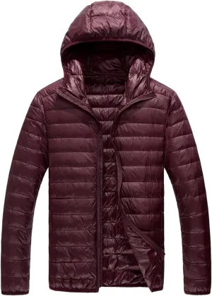 Bubble Jacket For Men With Hood Light Padded Packable Puffer Jacket Hooded Zip Up Lightweight Quilted Down Coat